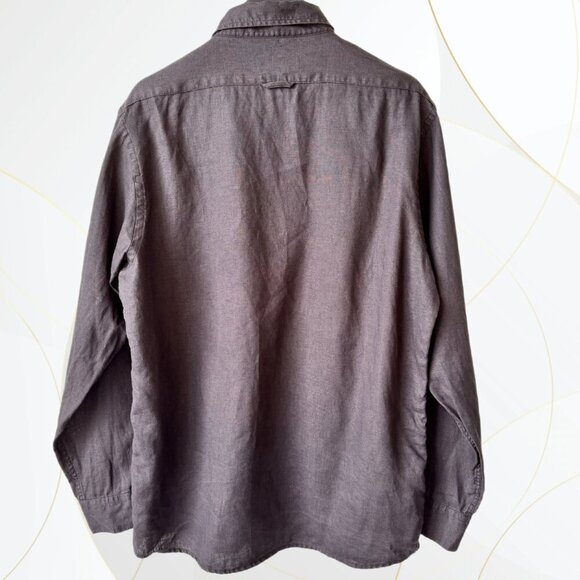 Pronto Uomo Linen Button-Up Shirt Black - Picture 3 of 6